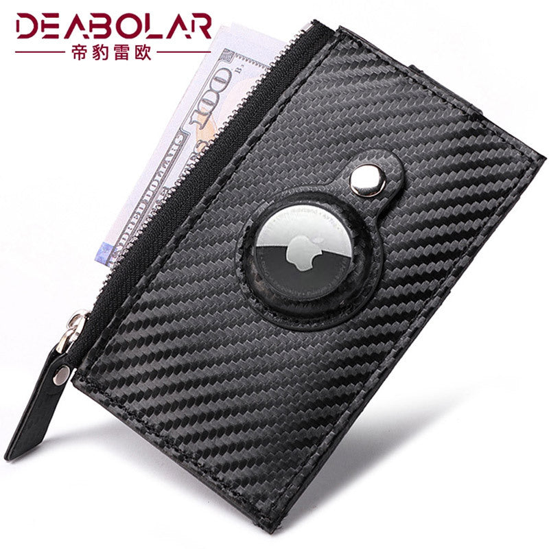 new card bag airtag men's tracker protective case carbon fiber credit card clip wallet wholesale