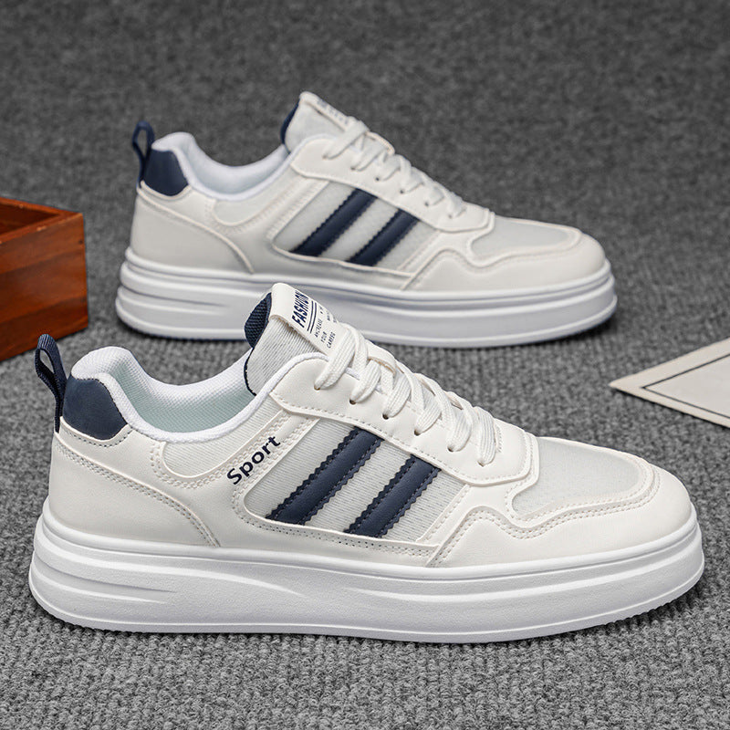 Men's shoes 2026 summer new arrival: youth casual skate shoes, men's thick-soled mesh breathable student sports white shoes