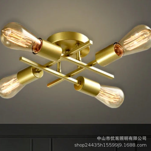 Cross-border  eBay independent station LAZADA ceiling lamp American retro wrought iron ceiling lamp study lamp