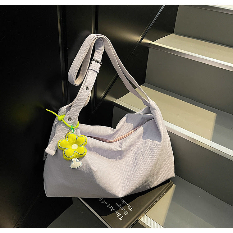 Cross-border 2025 spring solid color handbag women's large-capacity cloth bag simple underarm bag handbag new shoulder bag