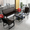 Modern minimalist office sofa business reception office three-seater simple sofa coffee table side table set - free shipping