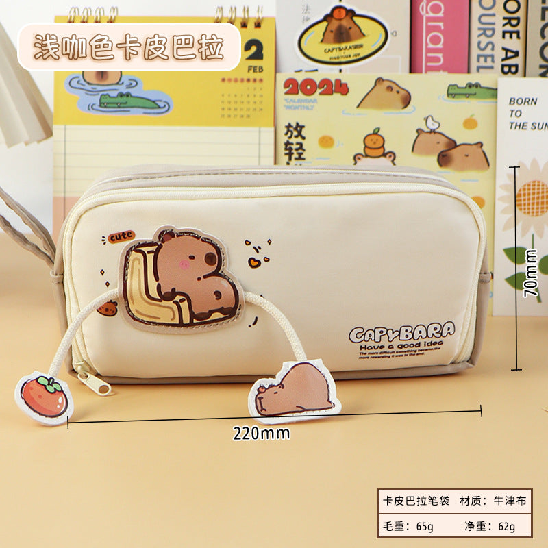 Cartoon Dolphin Door Stationery Bag Waterproof Cross-border Pencil Bag ins Wind Stationery Box Primary School Students Advanced Sense Pencil Bag Customization