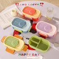 6884-pp three-compartment lunch box (with spoon + sauce dish)