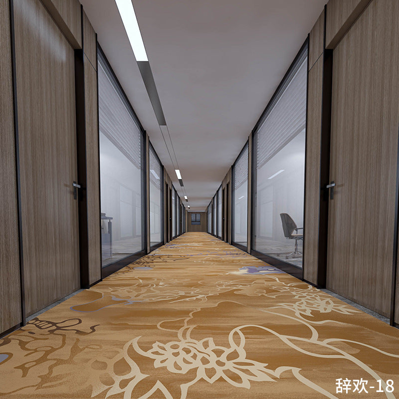 Custom hotel corridor aisle carpet, thickened 800g, fire-retardant, full coverage, for office buildings, offices, living rooms, bedrooms, and commercial use