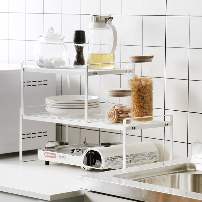 Processing custom wrought iron layered rack desktop storage rack storage cabinet compartment baffle single layer pot rack