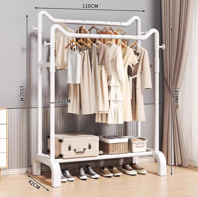 Clothes drying rack floor-standing for home bedroom hanging clothes foldable simple indoor dormitory movable storage rack for drying clothes and hats