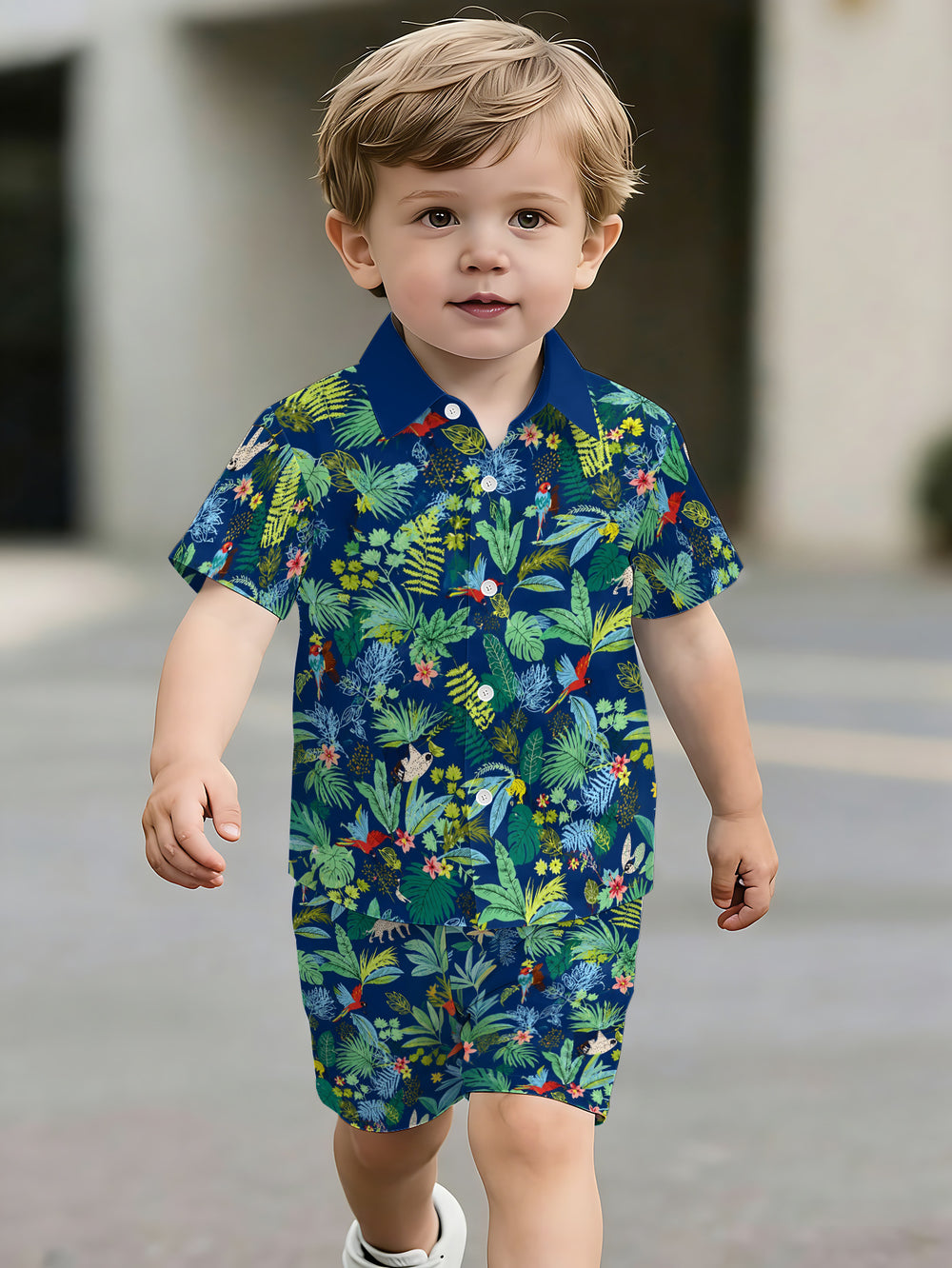hot-selling children's short-sleeved shirt set, casual shirt set, summer simple stripes, dropshipping available