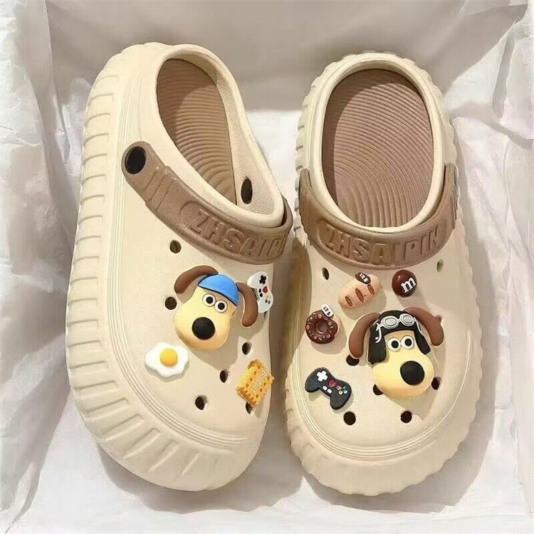 New arrival crocs women's summer outwear 2024new arrivalpopular super popular thick sole stepping on shit feeling beach baotou slippers beach