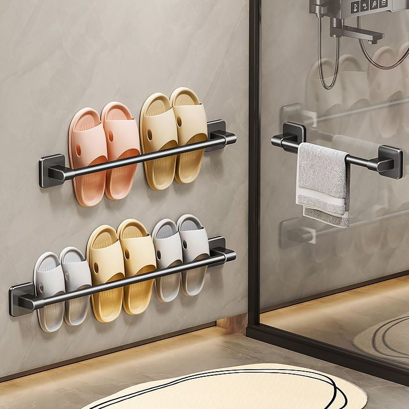 Towel rack bathroom punch-free wall-mounted storage rack bathroom towel single pole toilet bathroom storage rack