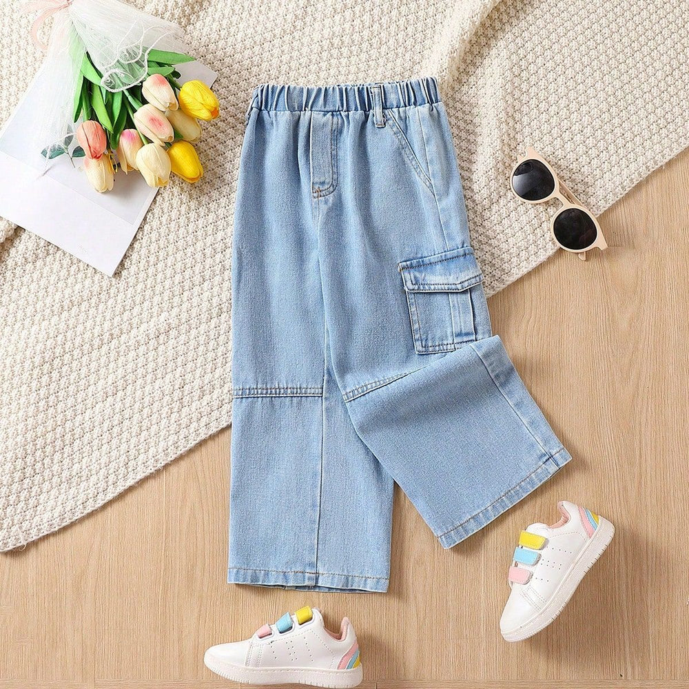 hot-selling girls' workwear denim washed pants exclusively for cross-border supply