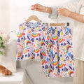 Kids' lace-trimmed skirt and pants set pajamas - new summer styles for lounging and strolling - girls' sleeveless outfit - cross-border e-commerce
