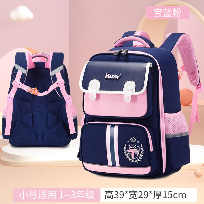 New primary school schoolbag, boys' first to fourth, fifth and sixth grades, boys and girls, lightweight spine protection and burden reduction, large-capacity backpack