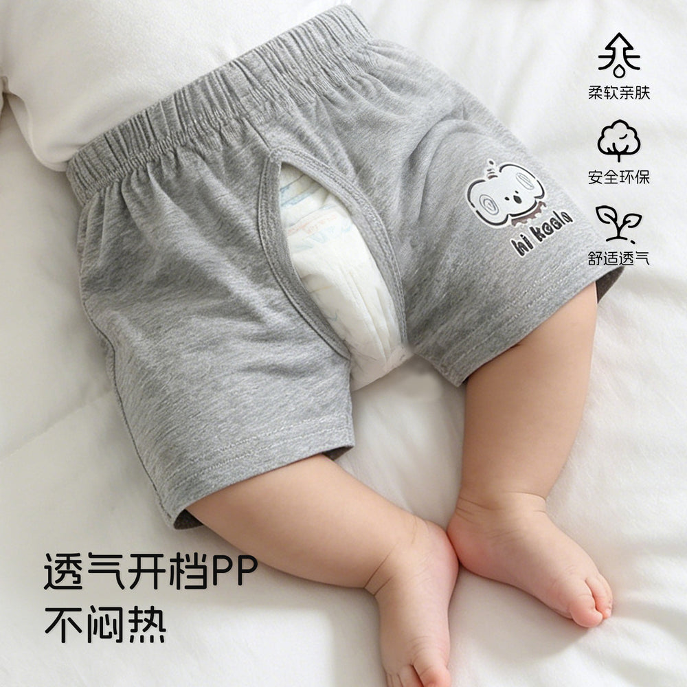 Baby shorts summer thin outwear male and female baby open crotch half length pants summer 1 to 2 years old infant crotch pants