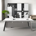 Customizable executive desk set - manager, ceo, chairman office - boss, finance director desk and chair combination - minimalist office, executive desk