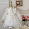 Girls' dress  spring new arrival: modern chinese style frog closure children's birthday dress, fluffy princess tutu with trendy mesh overlay