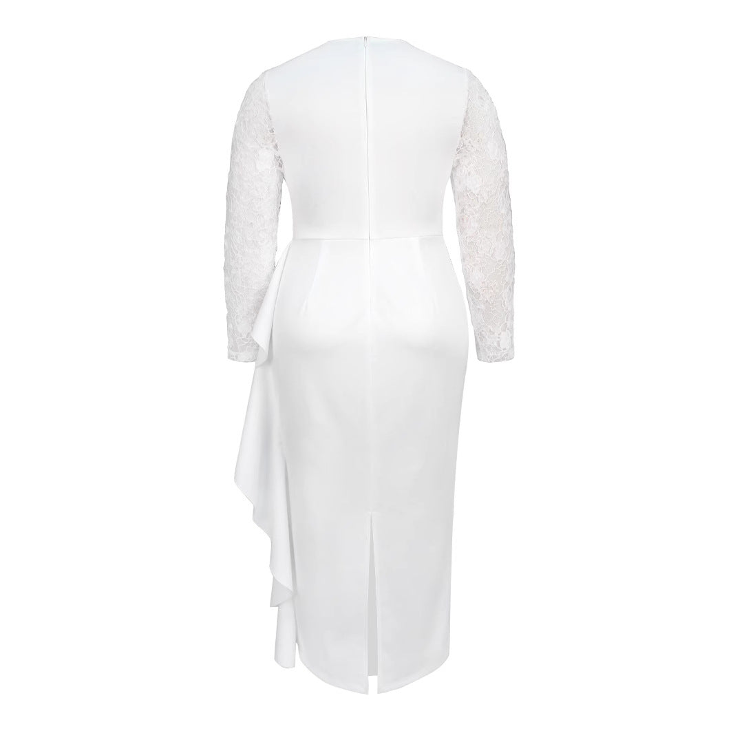 AM050106 Cross-border Elegant Heavy Industry Dress, Party Banquet Ball Lace Bead Dress dresses