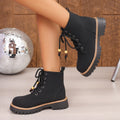 new arrival: plus-size women's boots for cross-border e-commerce – fleece-lined square heel martin boots, wholesale women's casual ankle boots for autumn/winter