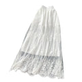 French chic embroidered lace patchwork a-line midi skirt - high waist, slimming, and versatile cake skirt