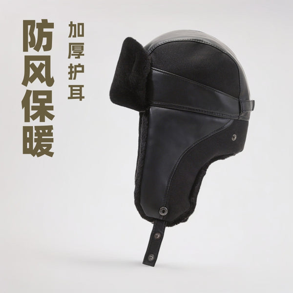Winter  Lei Feng hat Men's outdoor windproof and cold-proof ski hat Northeast ear protection Thickened velvet warm hat