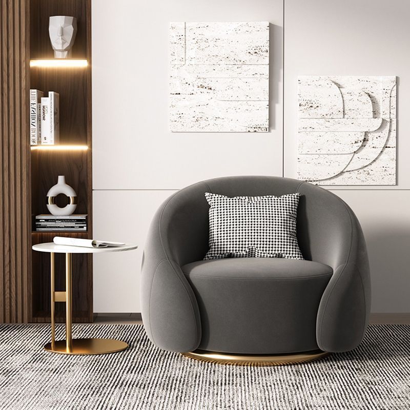 Accessible luxury curved rotate sofa chair cream style lazy sofa living room balcony casual chair single fabric chair b&b