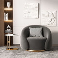 Accessible luxury curved rotate sofa chair cream style lazy sofa living room balcony casual chair single fabric chair b&b