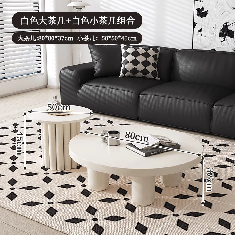New arrivalcasual modern combination cream style round creative coffee table small ins style living room for home small table b&b