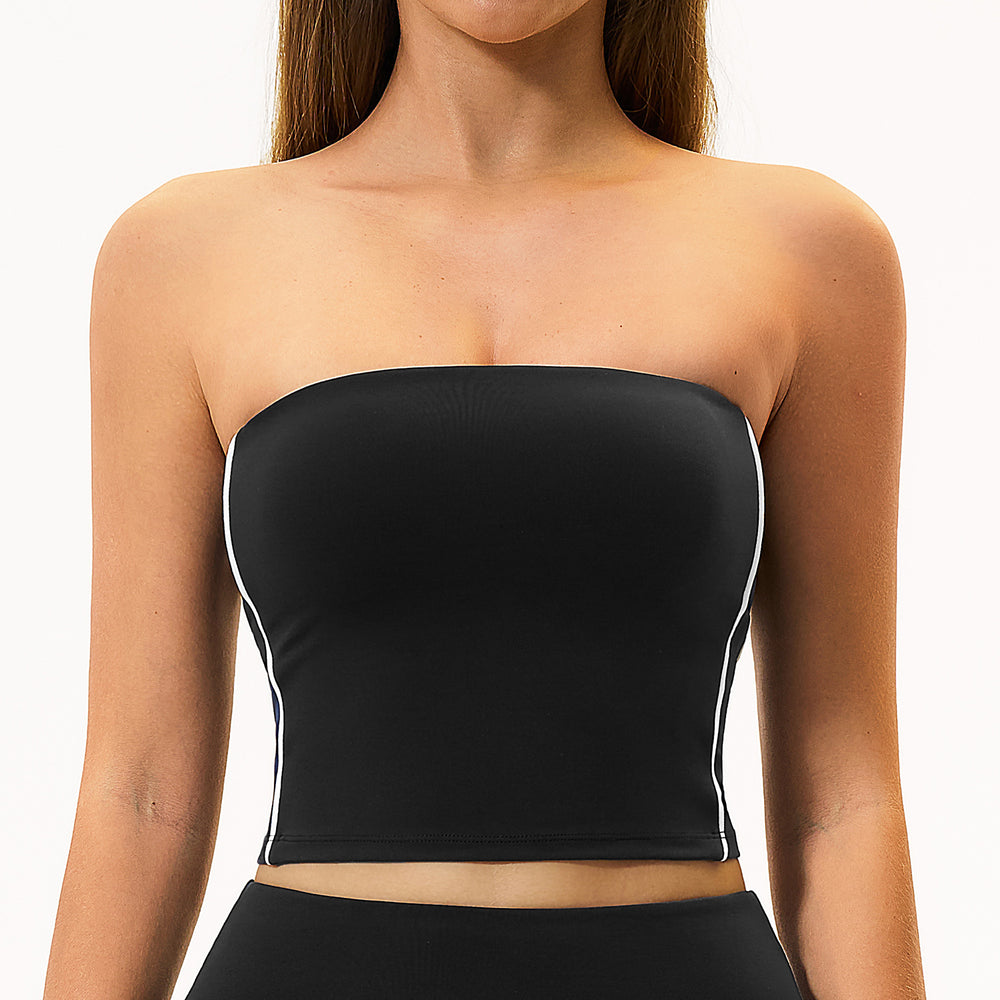 Color block brushed fleece compression tank top with removable pads - breathable, comfortable, quick-dry yoga & workout top 4539