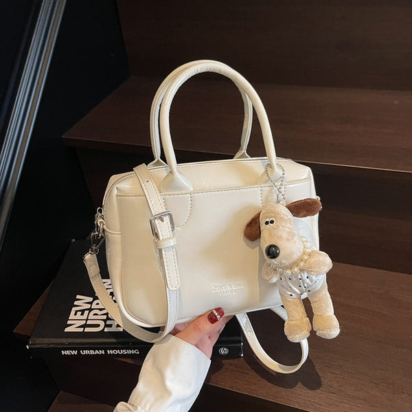 Premium texture bowling handbag women's 2025 summer retro fashion versatile shoulder bag commuter messenger bag