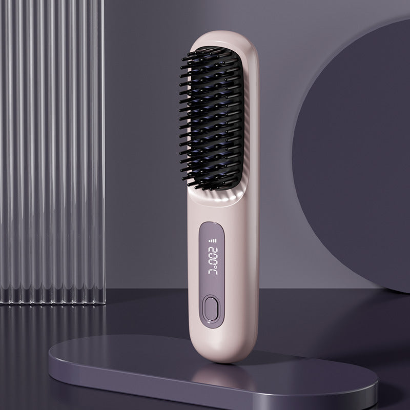 Rechargeable hair straightening comb, cross-border wireless hair straightener, negative ion hair straightening comb, wireless straightening & curling comb, portable hair straightening & curling comb