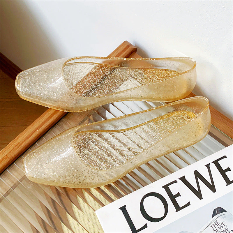 summer pointed toe sandals women's outwearflats slippers pure colorflats shoes casual toe cap breathable lightweight