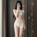 21-bone [mesh style] home exercise dance matching sports waist support, abdominal shaping, waistband, waistband, shaping