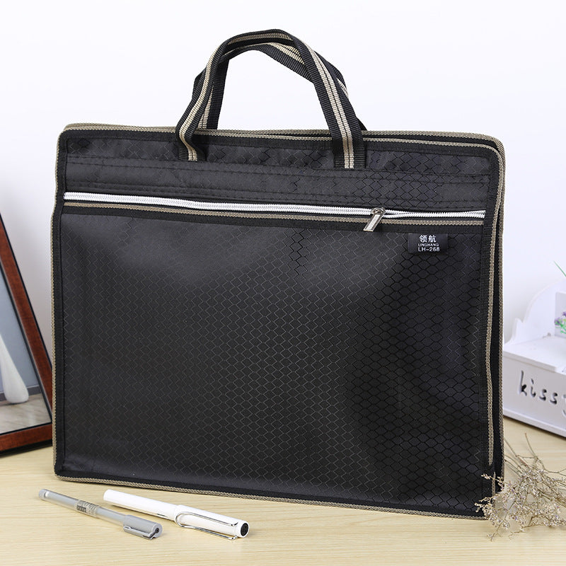 Oxford cloth handheld document bag a4 briefcase pilot handheld briefcase thickened waterproof conference bag information bag