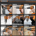 Home tool set electrician's toolbox complete kit - includes cordless drill, multi-tool, and hardware repair essentials for car and home use