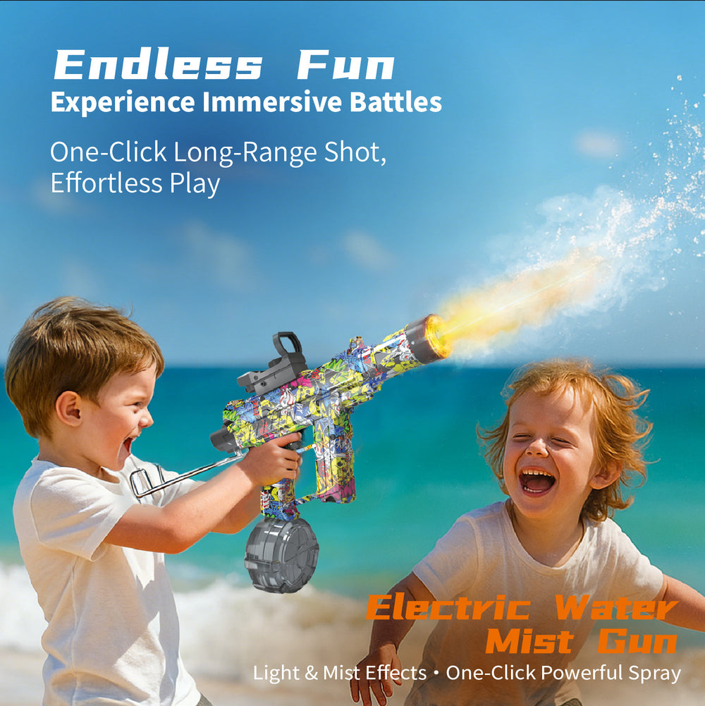 [cross-border] explosive and cool spray electric water gun linked with smoothbore water splashing festival drum version water toy water gun