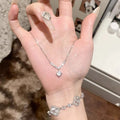 Sugar cube zircon pendant exquisite necklace-x2003 silver