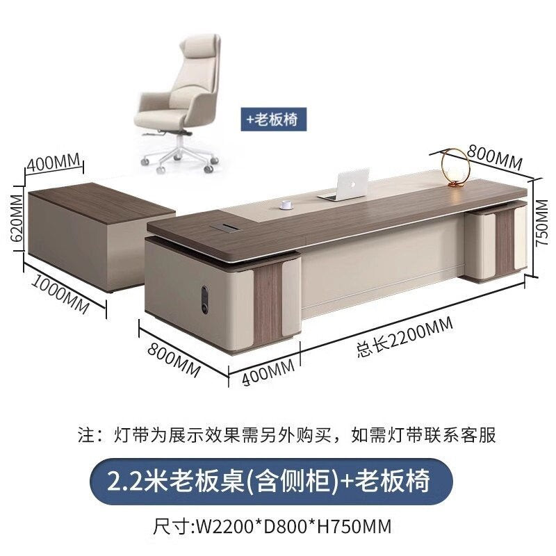 Saint li boss desk: luxurious and high-end executive office desk set for chairman, ceo, and manager's office