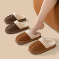 2024 new thick-soled fuzzy cotton slippers women's winter warm slippers snow boots closed-toe cotton shoes wholesale