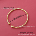 middle eastern women's minimalist gold-plated bangle retro fashion open bangle set, perfect for women's wedding accessories