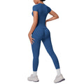 Seamless cross-border yoga set: shaping short-sleeve top & high-waisted butt-lifting leggings - perfect for running and fitness