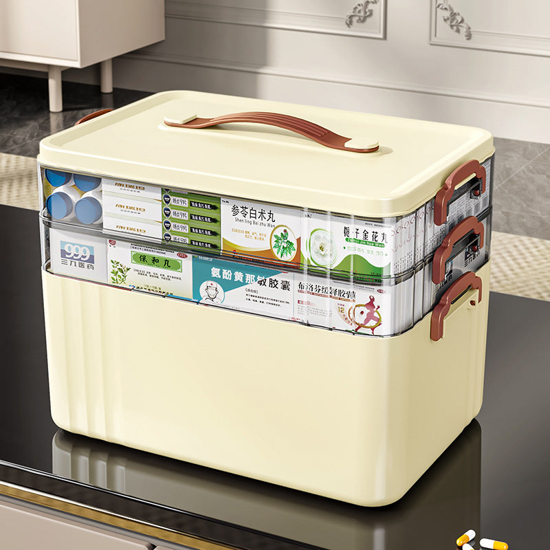 New large household medicine box, large-capacity household medicine box, multi-layer drug classification, storage and sorting box