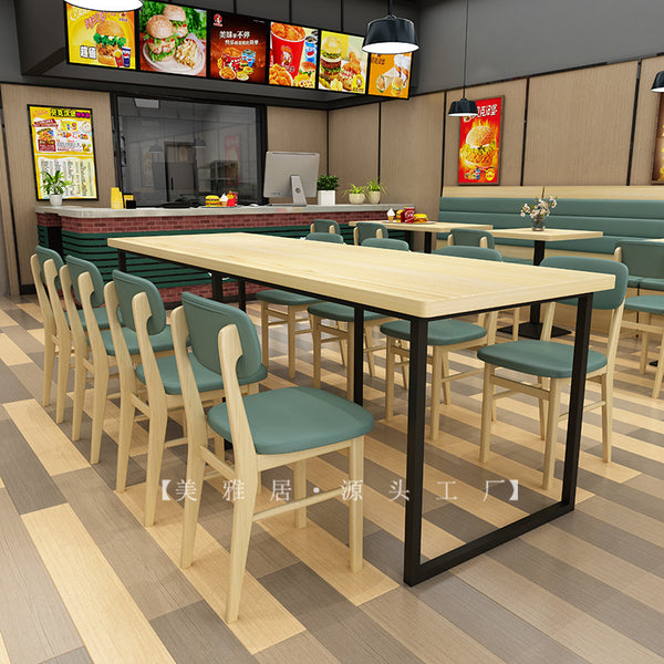 Internet celebrity simple dessert milk tea shop table and chair combination restaurant against the wall card seat sofa snack burger shop noodle shop