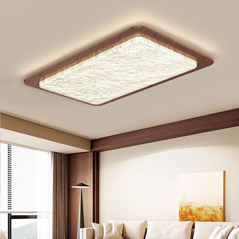 Living room ceiling light medium ancient style retro wabi wind bedroom room light walnut pattern whole house lighting combination package