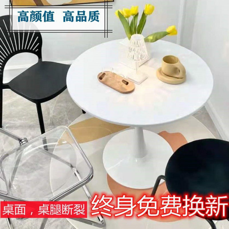 Manufacturer small round table popular waiting table reception negotiation table for home balcony bedroom casual white table milk tea shop dining table