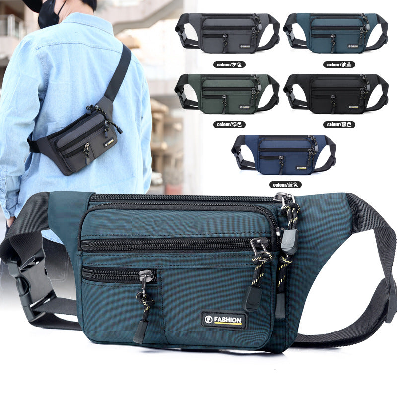 Fashion new fanny pack Men's multi-functional backpack Going out for travel Cycling sports chest bag Multi-layer shoulder messenger bag