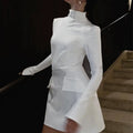 cross-border european and american women's clothing: new autumn fashion, elegant and slim-fitting long-sleeved waist-cinching dress for work and casual wear