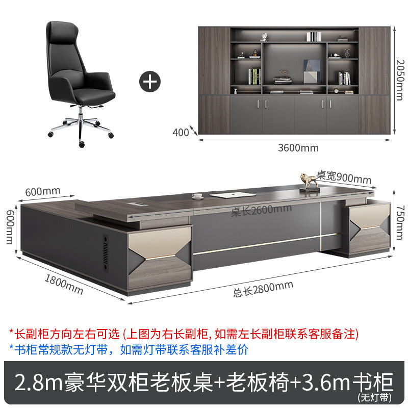 Boss desk simple modern president desk and chair combination double side cabinet head desk manager supervisor office furniture