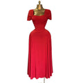 European and american cross-border women's fashion:  summer new arrival - elegant solid color square neck high-waisted a-line short sleeve midi dress