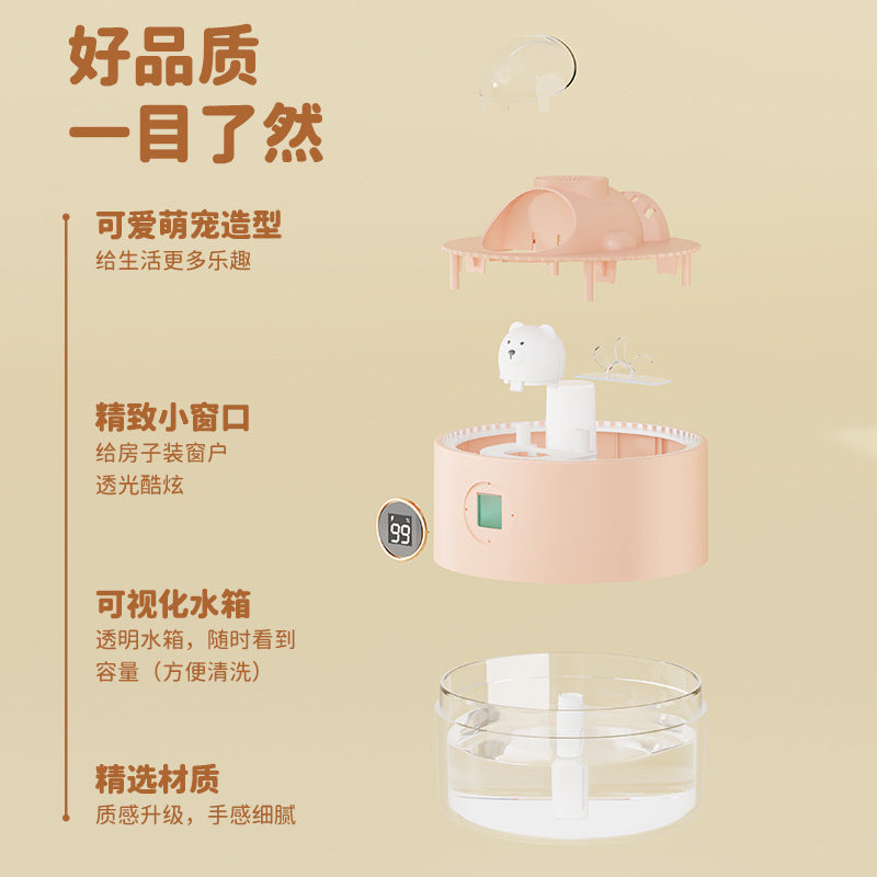 New arrival humidifier cartoon cute pet digital display small smart hydration device office dormitory charging air atomizer