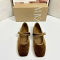 Za retroniche style round toe gold mary jane shoes women's single shoes 2026 spring shallow mouth gentle late ballet shoes scoop