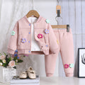 baby girl two-piece outfit: casual cute floral print long sleeve sweatshirt and pants set